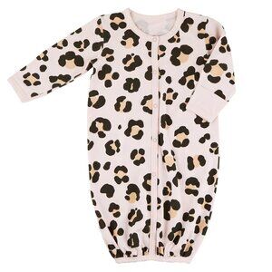 Stephan Baby: Baby Girl Cheetah Print Sleeping Gown Newborn NEW
